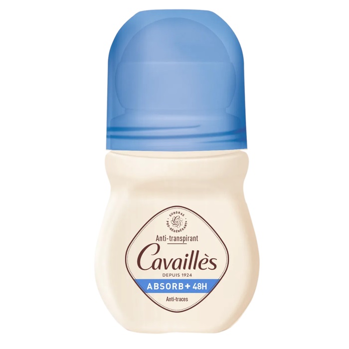 Cavaillès Absorb + Déodorant Anti-Transpirant et Anti-Traces 48H Roll-On 50 ml