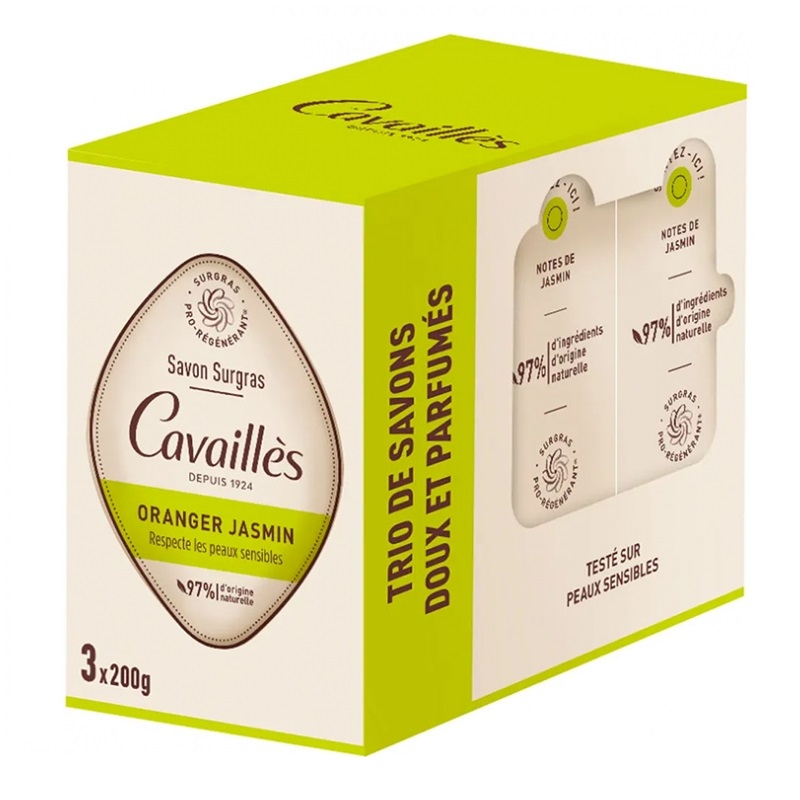 Cavaillès Savon Surgras Oranger Jasmin 3 x 200 gr