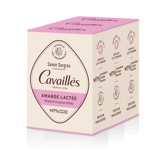 ROGE CAVAILLES SAVON SURGRAS AMANDE LACTÉE LOT 3X