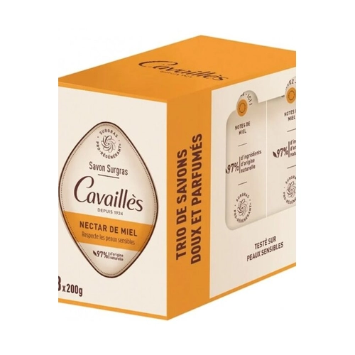 Cavaillès Savon Surgras Nectar de Miel 3 x 200 gr